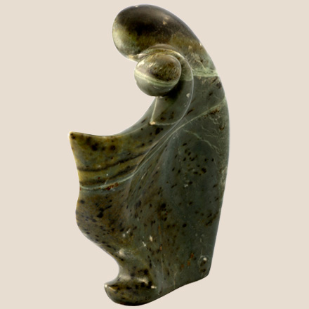 soapstone sculpture of mother and child