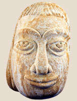 sculpture of contented primitive