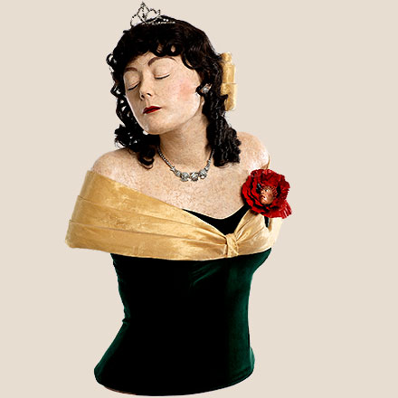 mixed media sculpture of woman