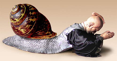 wax modeling of complete sculpture in progress