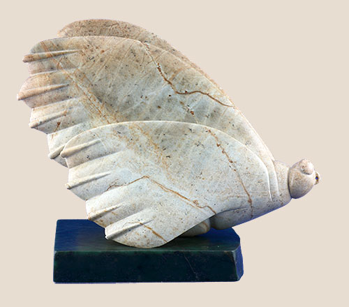soapstone sculpture of moth