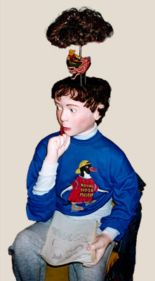 sculpture of Jo with head open