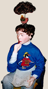 boy with top of head open